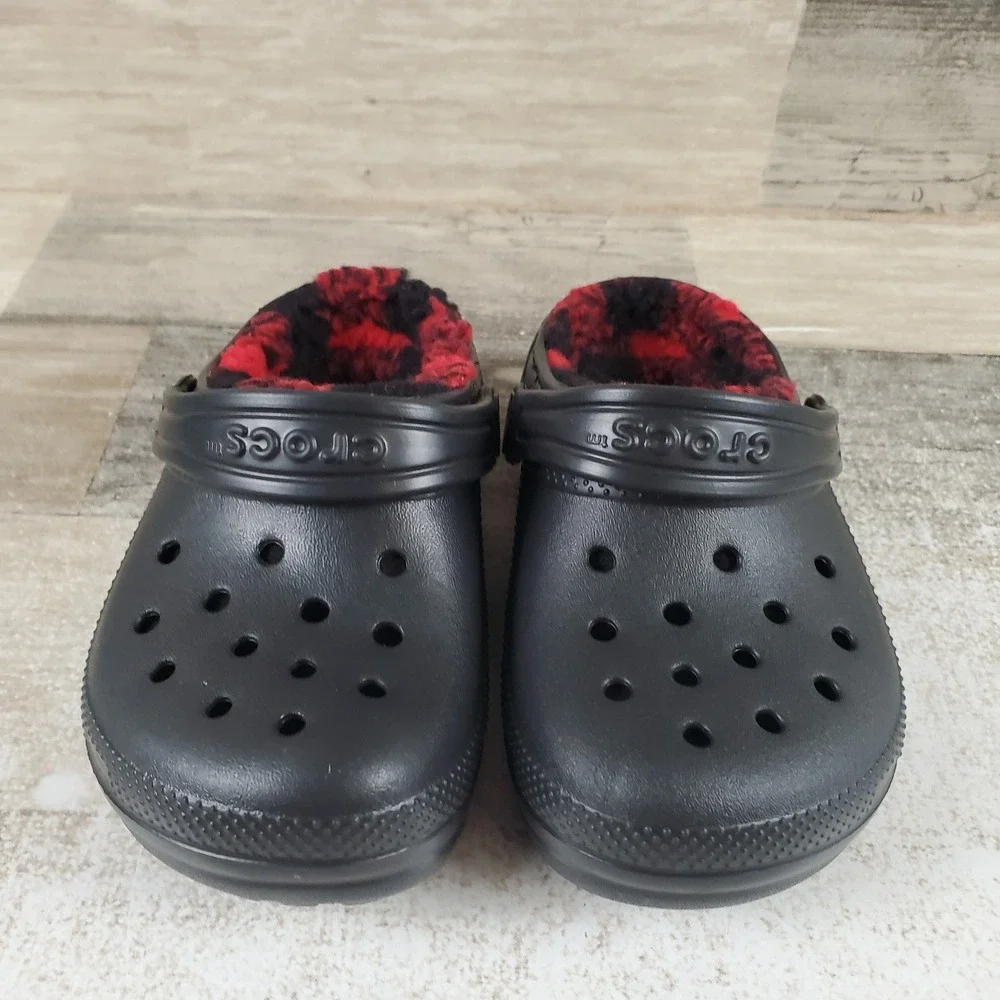 Crocs Classic Lined Buff Check Kids Clogs Sz 9 C9 Rubber Slingback‎ Round Toe
